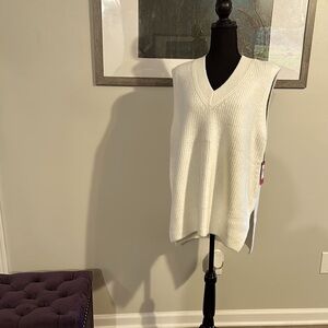 Vince Cream Knit Sleeveless Sweater Vest